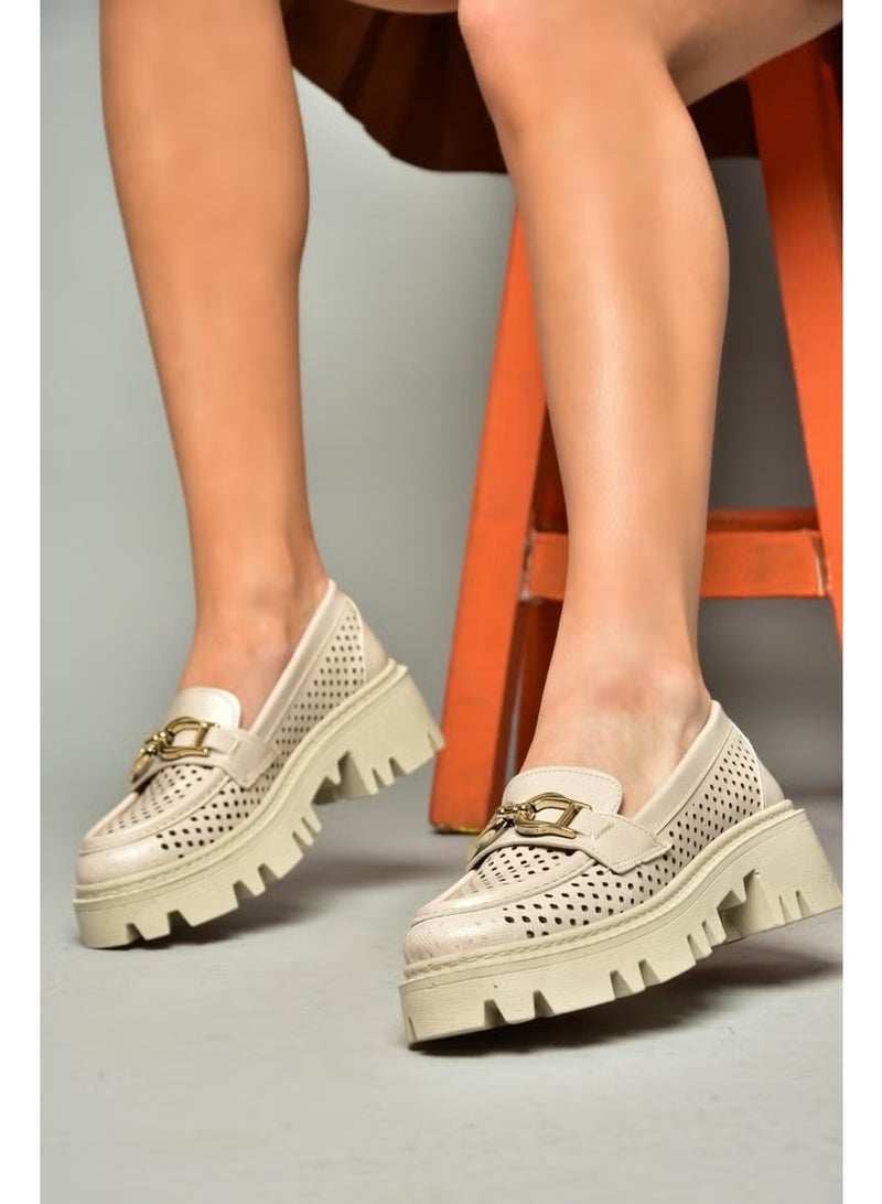 Fox Shoes S250242609 Beige Thick-Sole Women's Shoes - Image 4